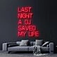 Last Night A DJ Saved My Life Neon Sign for Music Lovers and Party Spaces