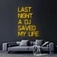 Last Night A DJ Saved My Life Neon Sign for Music Lovers and Party Spaces