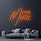 Live Music Neon Sign for Music Lovers and Social Spaces
