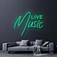 Live Music Neon Sign for Music Lovers and Social Spaces