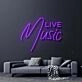 Live Music Neon Sign for Music Lovers and Social Spaces