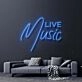 Live Music Neon Sign for Music Lovers and Social Spaces