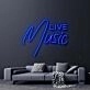 Live Music Neon Sign for Music Lovers and Social Spaces