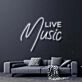 Live Music Neon Sign for Music Lovers and Social Spaces
