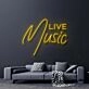 Live Music Neon Sign for Music Lovers and Social Spaces