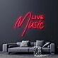 Live Music Neon Sign for Music Lovers and Social Spaces