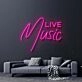Live Music Neon Sign for Music Lovers and Social Spaces