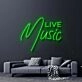 Live Music Neon Sign for Music Lovers and Social Spaces