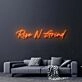 Rise N Grind Neon Sign for Motivational and Fitness Spaces