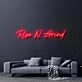 Rise N Grind Neon Sign for Motivational and Fitness Spaces