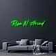 Rise N Grind Neon Sign for Motivational and Fitness Spaces