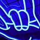Rock Hand Gesture Neon Sign for Music Lovers