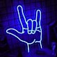 Rock Hand Gesture Neon Sign for Music Lovers