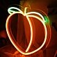 Peach Neon Sign for Whimsical and Fun Spaces