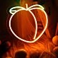 Peach Neon Sign for Whimsical and Fun Spaces
