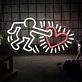 Radiant Glow Heart By Keith Haring Neon Sign for Artistic and Bold Spaces
