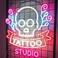 Tattoo And Skull Neon Sign for Tattoo Studios