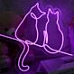 Couple Cats Neon Sign for Animal Lovers and Whimsical Spaces