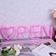 Heart Open Neon Sign for Romantic and Loving Spaces