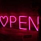 Heart Open Neon Sign for Romantic and Loving Spaces