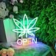 Marijuana Open Neon Sign for Cannabis Enthusiasts