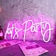 Pink Let's Party Neon Sign for Party and Social Spaces