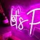 Pink Let's Party Neon Sign for Party and Social Spaces