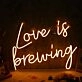Love Is Brewing Neon Sign for Cafes and Coffee Lovers