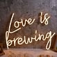 Love Is Brewing Neon Sign for Cafes and Coffee Lovers
