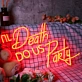 Do Us Party Til Death Red Neon Sign for Fun and Playful Spaces