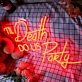 Do Us Party Til Death Red Neon Sign for Fun and Playful Spaces