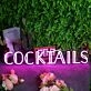Cocktails Pink Neon Sign for Bars and Social Spaces