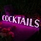 Cocktails Pink Neon Sign for Bars and Social Spaces
