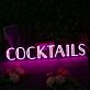 Cocktails Pink Neon Sign for Bars and Social Spaces