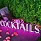 Cocktails Pink Neon Sign for Bars and Social Spaces