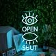 Eyes Open And Shut Neon Sign for Whimsical and Fun Spaces