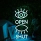 Eyes Open And Shut Neon Sign for Whimsical and Fun Spaces