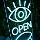 Eyes Open And Shut Neon Sign for Whimsical and Fun Spaces