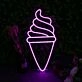 Ice Cream Cone Purple Neon Sign for Sweet and Fun Spaces
