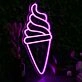 Ice Cream Cone Purple Neon Sign for Sweet and Fun Spaces