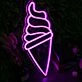 Ice Cream Cone Purple Neon Sign for Sweet and Fun Spaces