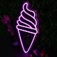 Ice Cream Cone Purple Neon Sign for Sweet and Fun Spaces