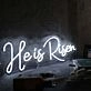 He Is Risen White Neon Sign for Religious and Spiritual Spaces