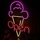Ice Cream Open Neon Sign for Sweet and Fun Spaces