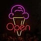 Ice Cream Open Neon Sign for Sweet and Fun Spaces