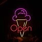 Ice Cream Open Neon Sign for Sweet and Fun Spaces
