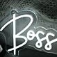 Boss Bitch White Neon Sign for Empowering and Bold Spaces