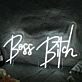 Boss Bitch White Neon Sign for Empowering and Bold Spaces