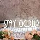 Stay Gold White Neon Sign for Inspirational and Positive Spaces