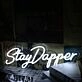 Stay Dapper White Neon Sign for Inspirational and Stylish Spaces